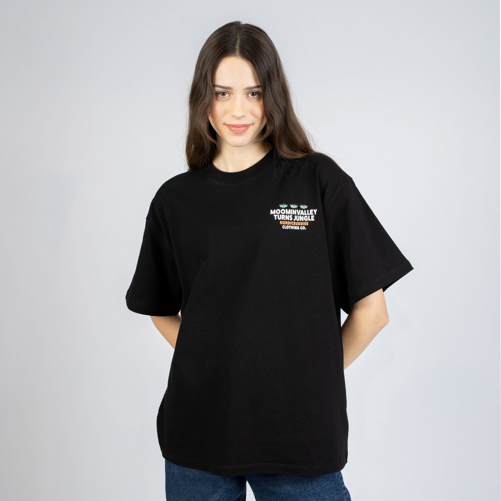 Moomintroll Jungle Heavy Unisex T-shirt - Black