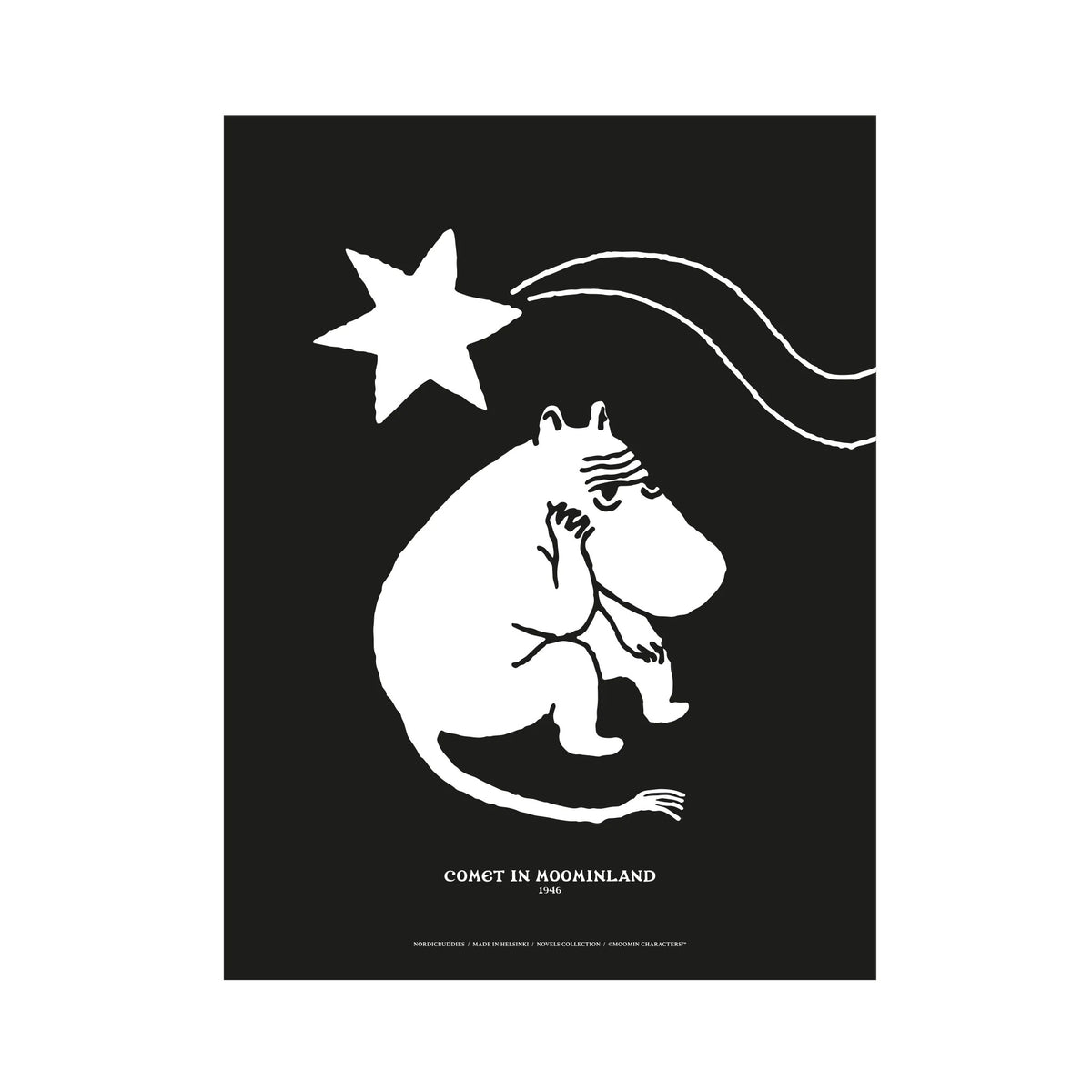 Front view of the Moomintroll Novels Art Poster (30x40 cm) on a clean background