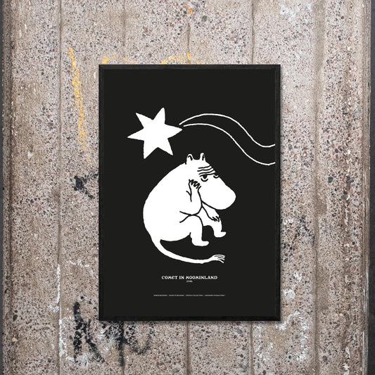 Moomintroll Novels Art Poster (30x40 cm) framed and hanging on a cozy living room wall