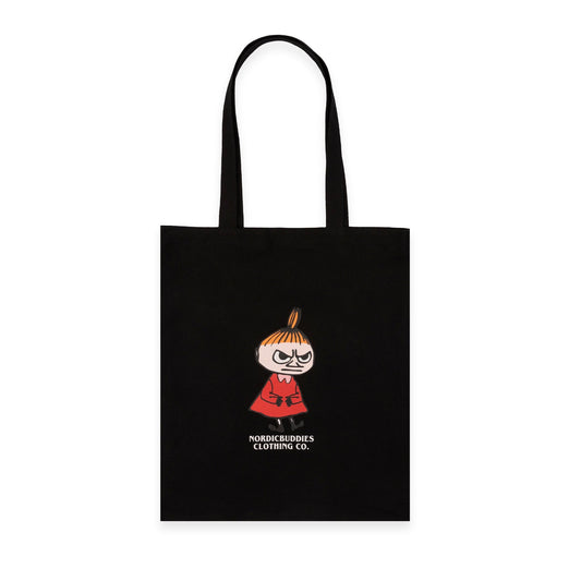 Moomin Little My black tote bag front view | Moomin by Nordicbuddies