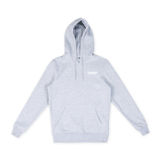 Official Moomintroll's Temper grey unisex hoodie front view with pullover hood