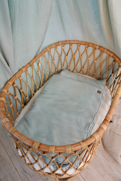 Handmade in Poland: OEKO-TEX Mint muslin bedding set for boys and girls