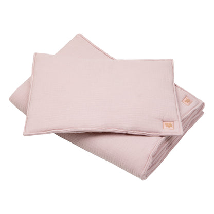 Handmade in Poland: OEKO-TEX certified Baby Pink muslin bedding set