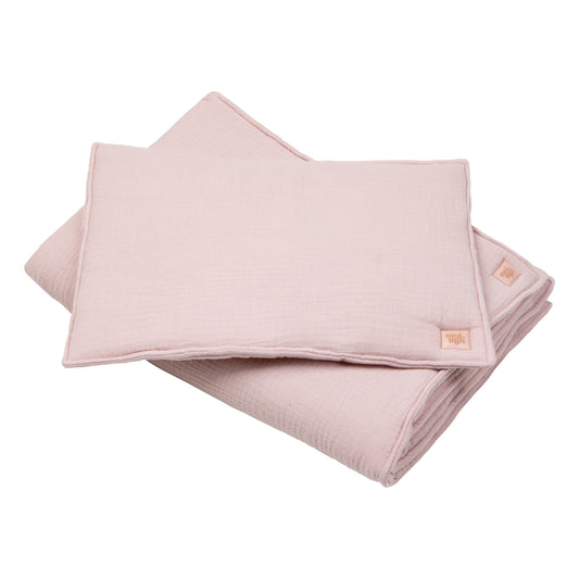 Handmade in Poland: OEKO-TEX certified Baby Pink muslin bedding set