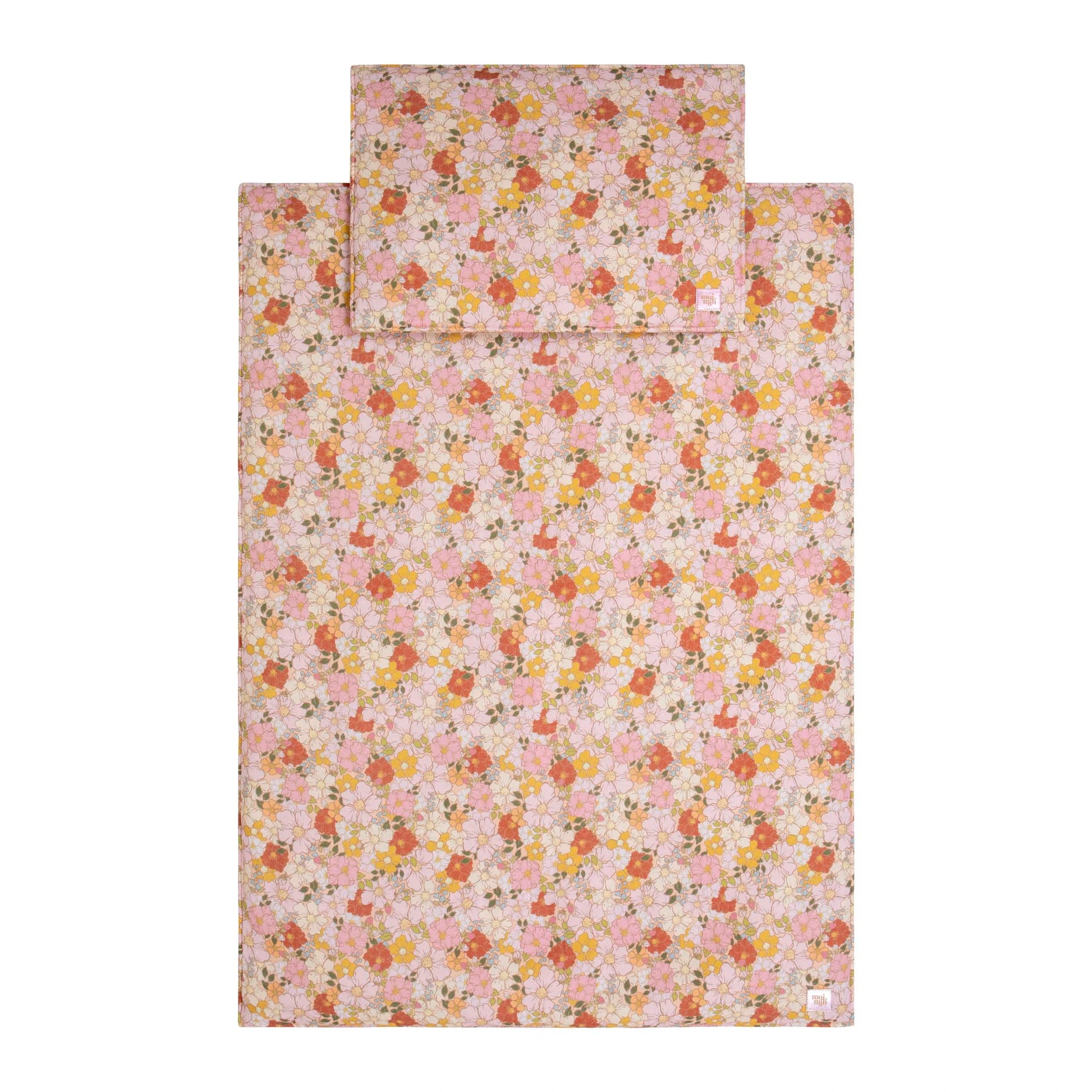 Moi Mili Spring Garden Muslin Set - Pastel floral cotton blanket and pillow
