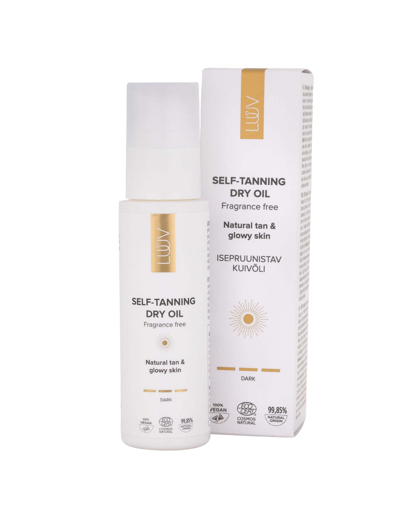 Natural Self Tanning Dry Oil COSMOS, 100ml - Fast-drying organic golden glow by LUUV. 
+1