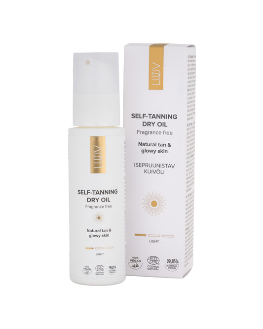 Natural Self Tanning Dry Oil COSMOS, 100ml - Fast-drying organic golden glow by LUUV.