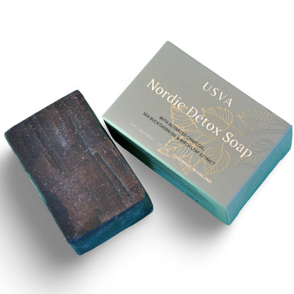 Finnish artisan handmade Nordic Detox Soap bar by USVA Cosmetics.