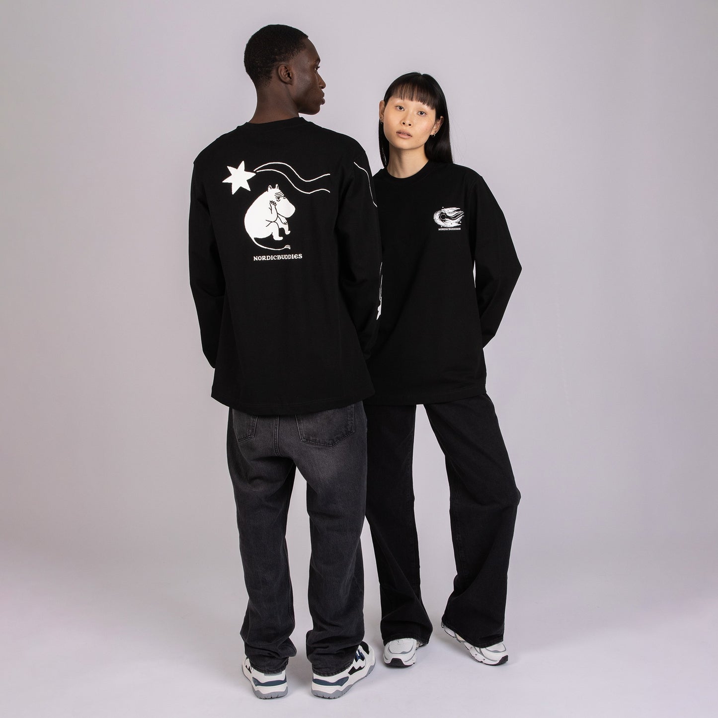 Novels Longsleeve Shirt With Cuffrib Unisex - Black