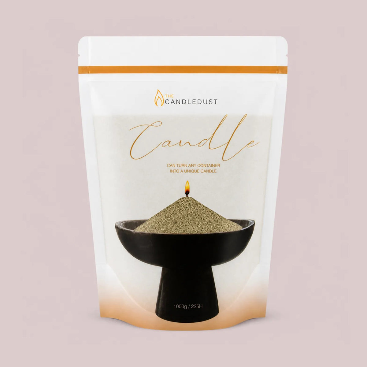 Candledust Olive Green unscented pearled candle sand in a 1kg resealable refill pouch