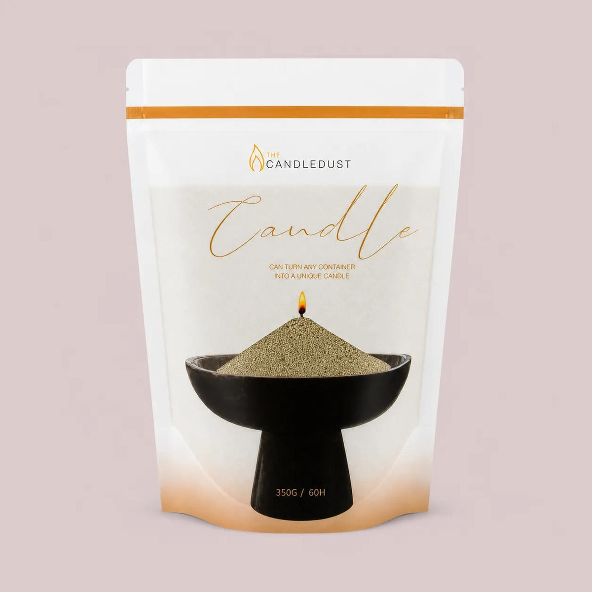 Candledust Olive Green unscented pearled candle sand in a 350g resealable refill pouch