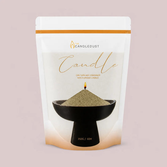 Candledust Olive Green unscented pearled candle sand in a 350g resealable refill pouch