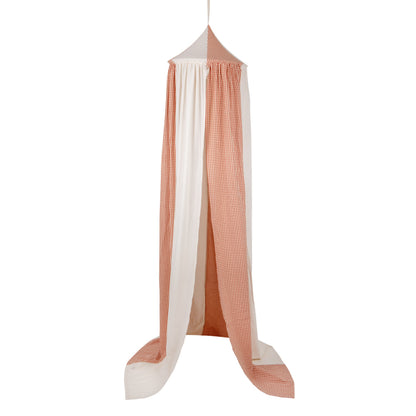 Moi Mili premium cotton canopy with rusty check pattern
