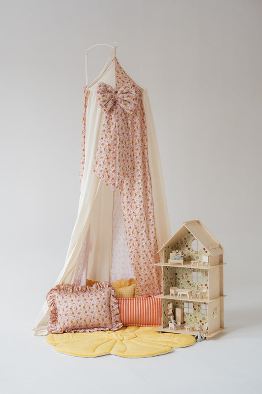 Moi Mili premium 100% cotton floral canopy in a kid's room