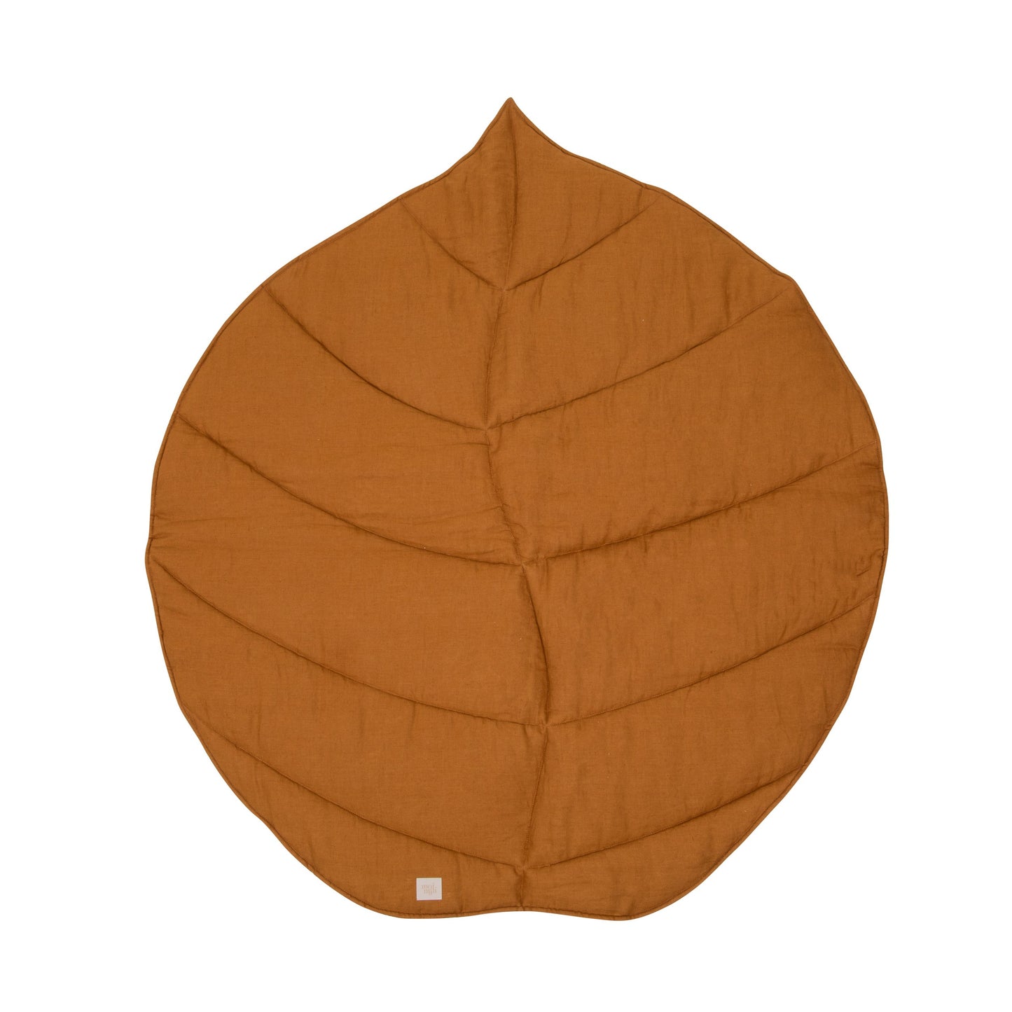 Moi Mili Leaf Playmat Caramel - Large leaf-shaped baby mat in organic cotton and linen