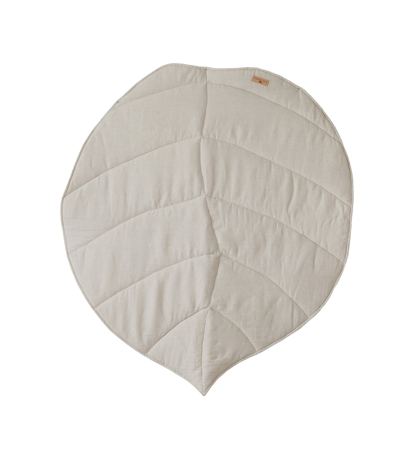 Moi Mili Sand Leaf Playmat - Large leaf-shaped baby mat in organic cotton and linen