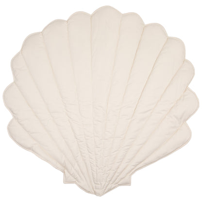 Moi Mili Shell Playmat Sand - Shell-shaped baby mat in organic cotton and linen