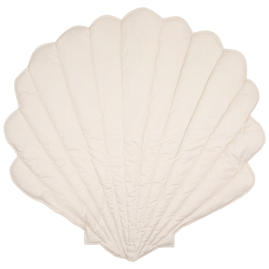 Moi Mili Shell Playmat Sand - Shell-shaped baby mat in organic cotton and linen