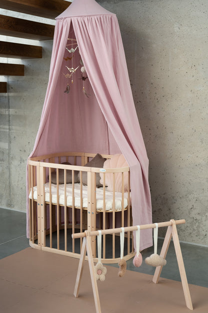 Handmade in Poland: OEKO-TEX certified Baby Pink organic cotton canopy for nursery
