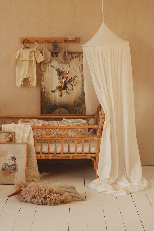 Handmade in Poland: OEKO-TEX certified cream organic cotton canopy for nursery