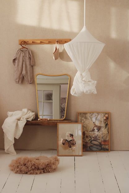 With Knot Moi Mili Cream Organic Cotton Canopy - Warm off-white hanging bed canopy in 100% cotton