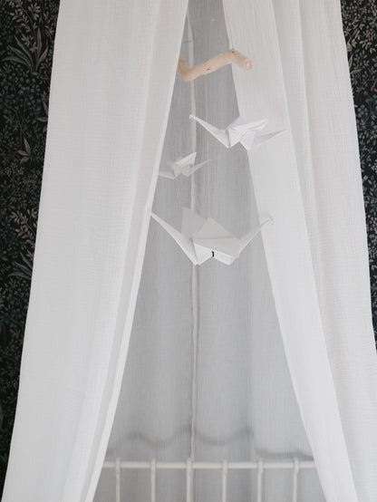 Moi Mili White Origami Nursery Mobile - Minimalist all-white hanging baby mobile