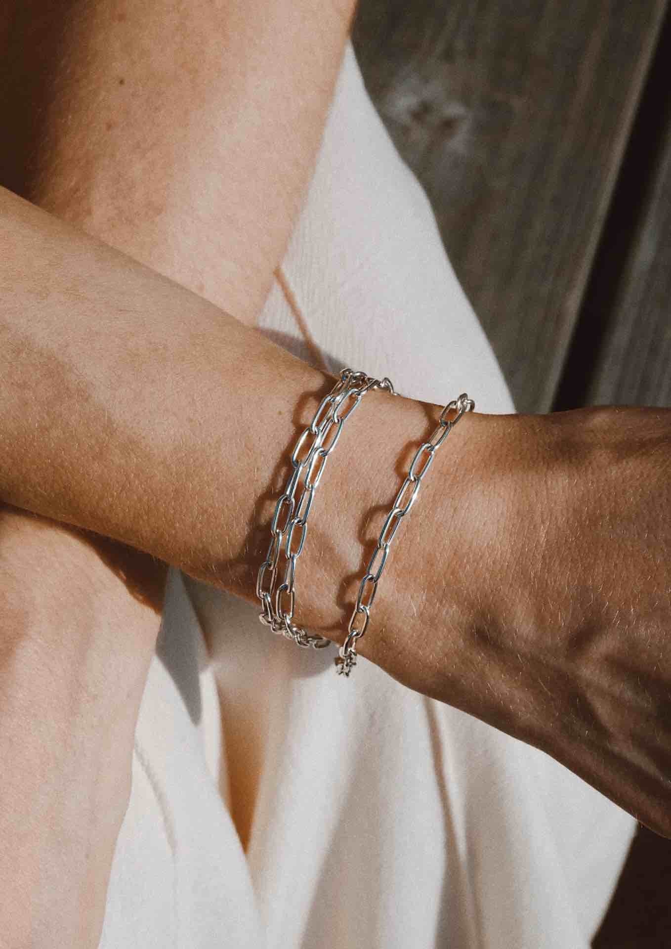Paper Clip Y-Necklace Silver