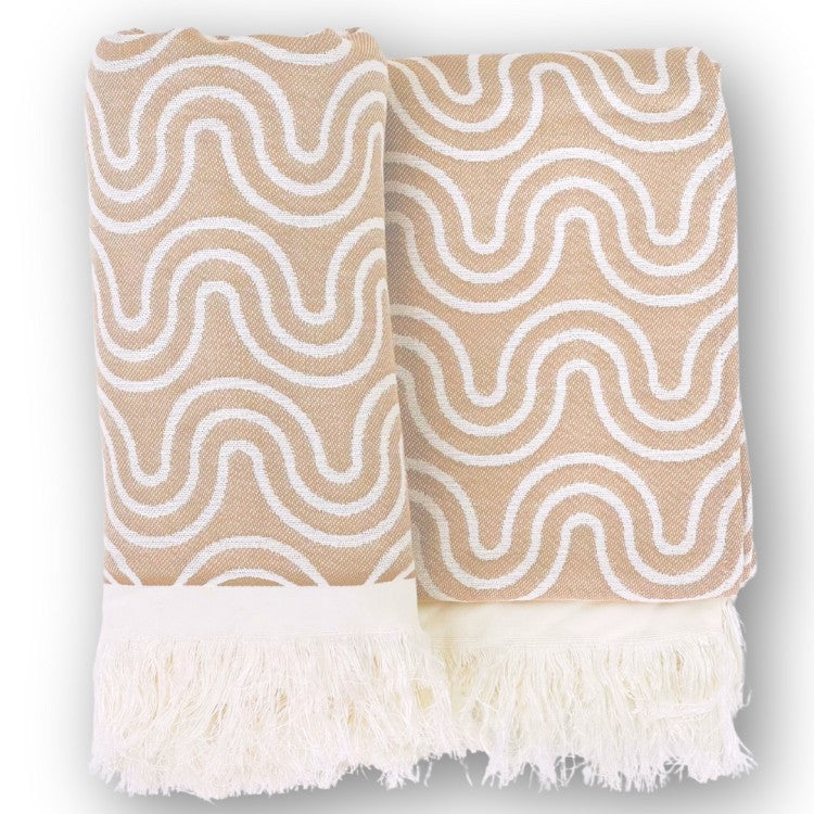 Extra large family beach towel 170x150 cm in bamboo - Sand