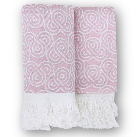  Extra large family beach towel 170x150 cm in bamboo - Pink