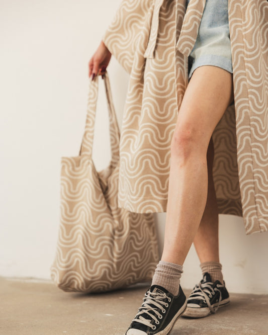 Texture shot: soft bamboo-cotton blend fabric- Sand