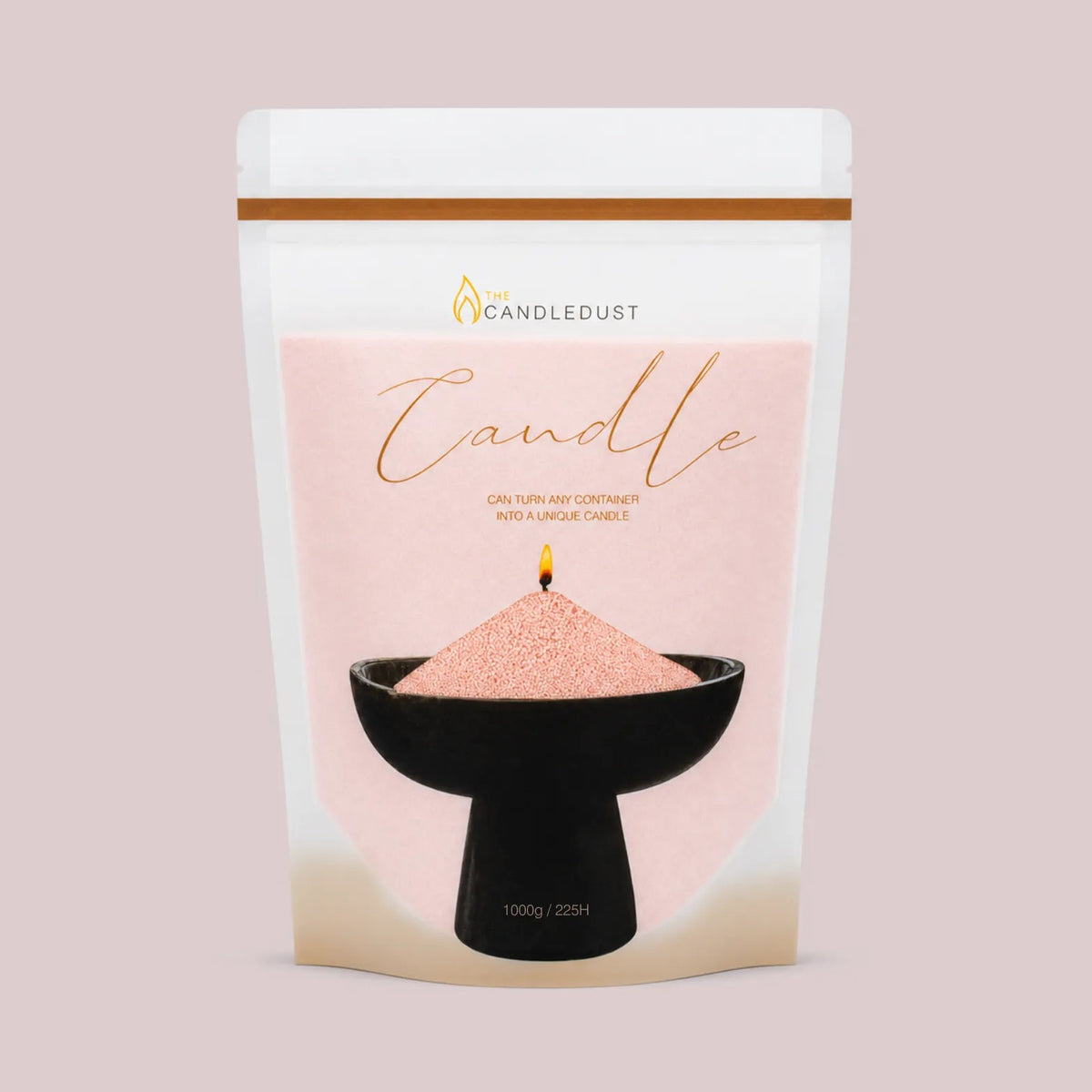 Candledust Peach unscented pearled candle sand in a 1kg resealable refill pouch