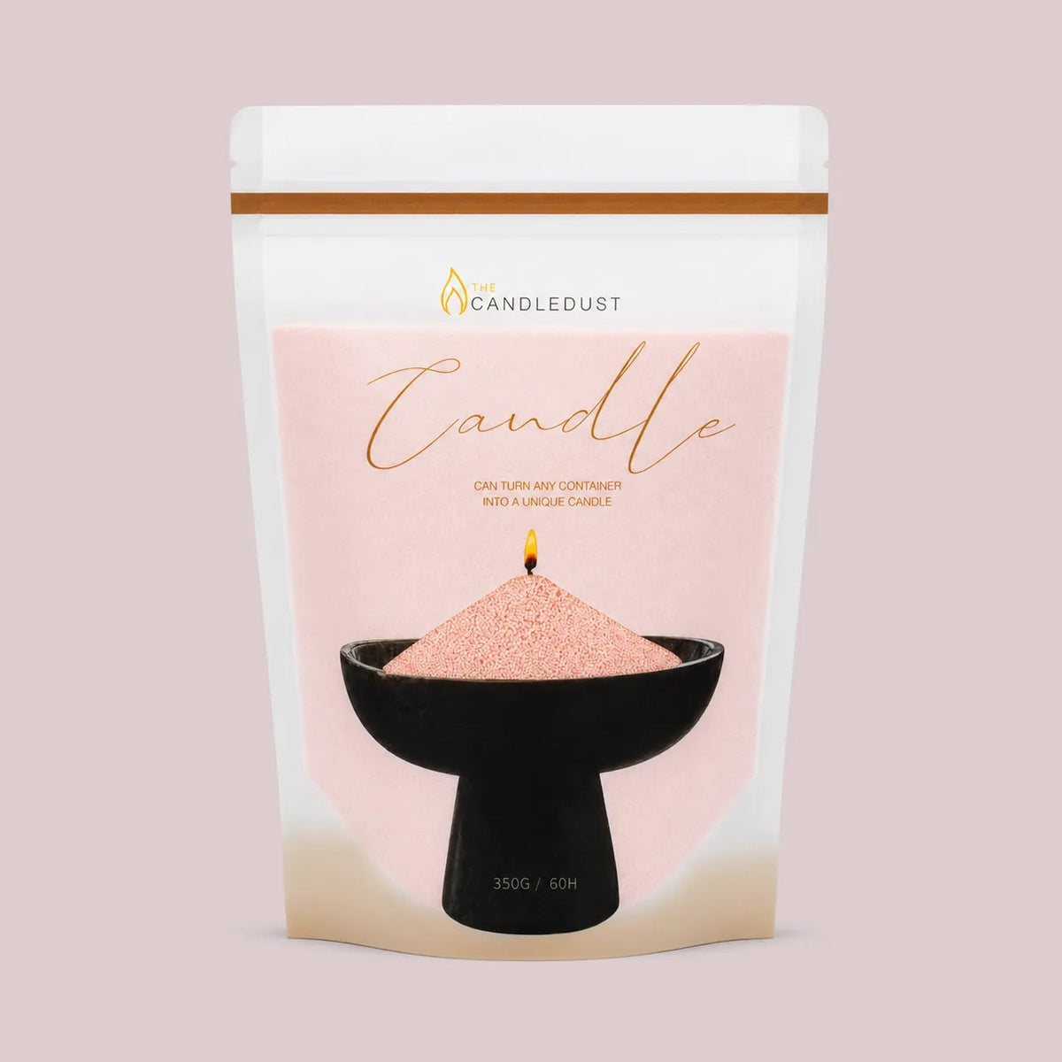 Candledust Peach unscented pearled candle sand in a 350g resealable refill pouch