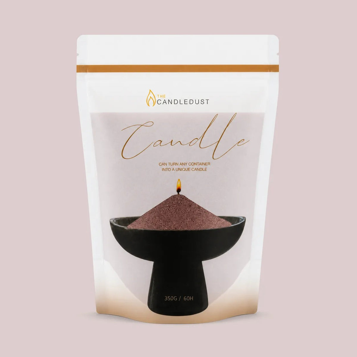 Candledust Pecan unscented pearled candle sand in a 350g resealable refill pouch