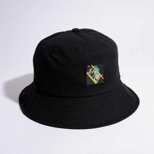Official Pippi Longstocking black cotton bucket hat front view
