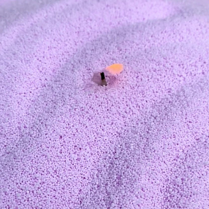  Close-up of vibrant Light Lilac vegetable wax pearls texture 330g