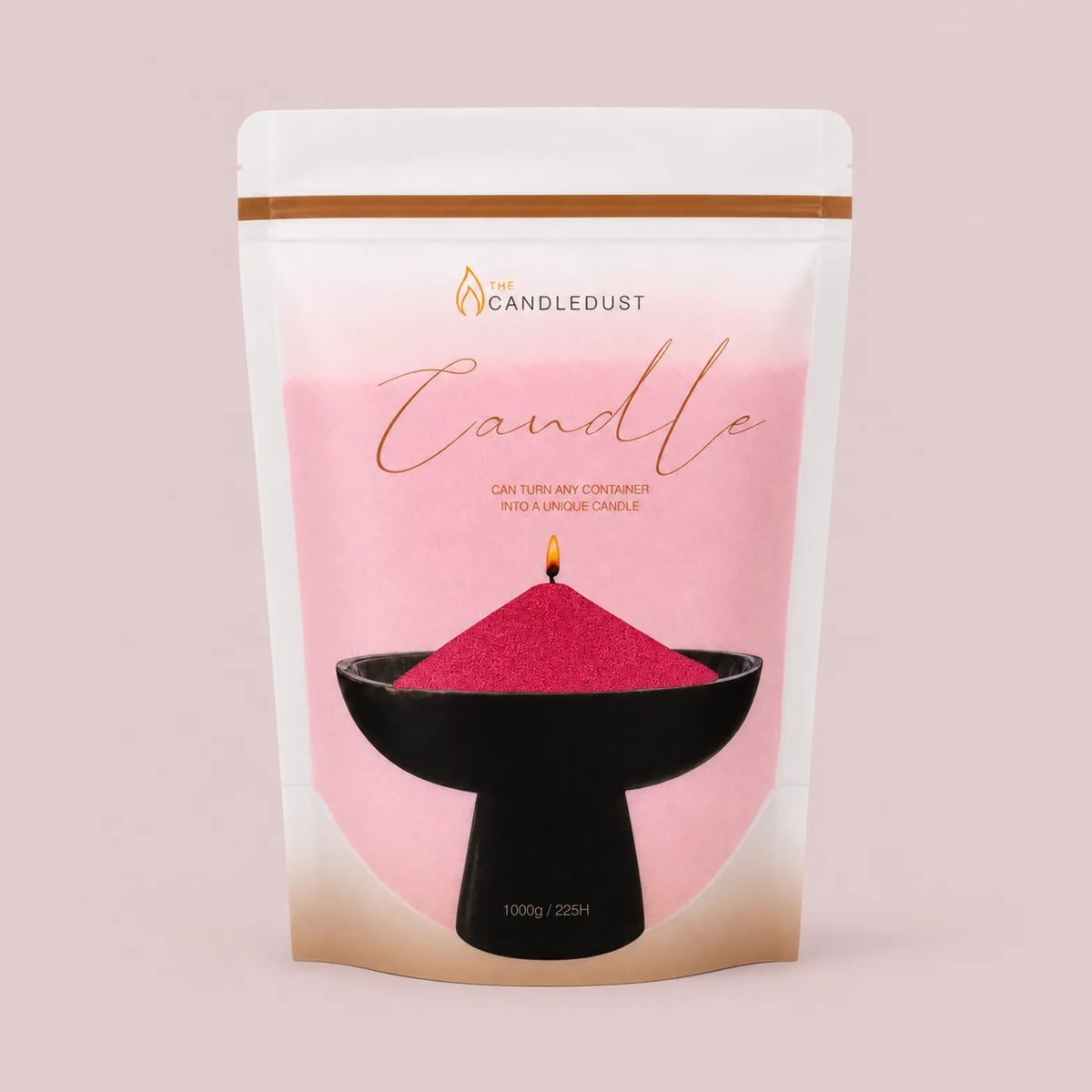 Candledust Raspberry unscented pearled candle sand in a 1kg resealable refill pouch