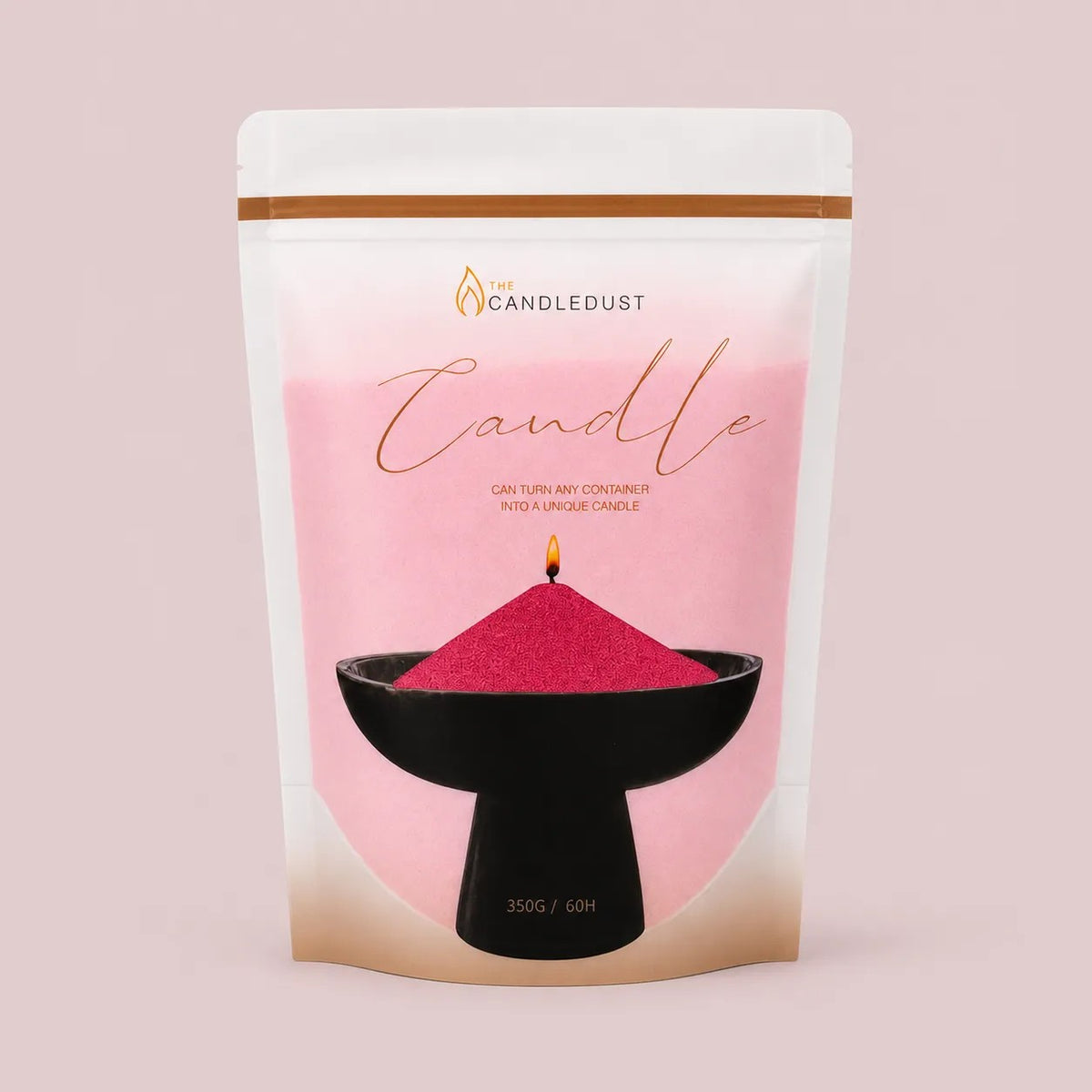 Candledust Raspberry unscented pearled candle sand in a 350g resealable refill pouch