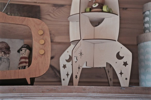 Rocket Shelf - Self-Assembly Wooden Decoration