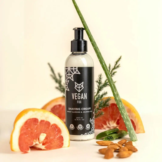 Front of Vegan Fox Shaving Cream For Men, 200ml natural vegan skincare product - That Green Store
