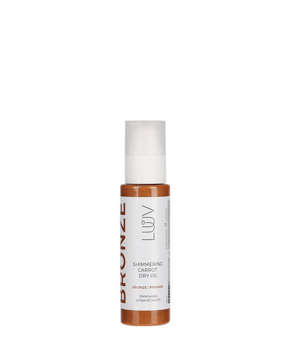 Shimmering Carrot Dry Oil Bronze, 100ml - Illuminating dry oil for a radiant bronze finish by LUUV.