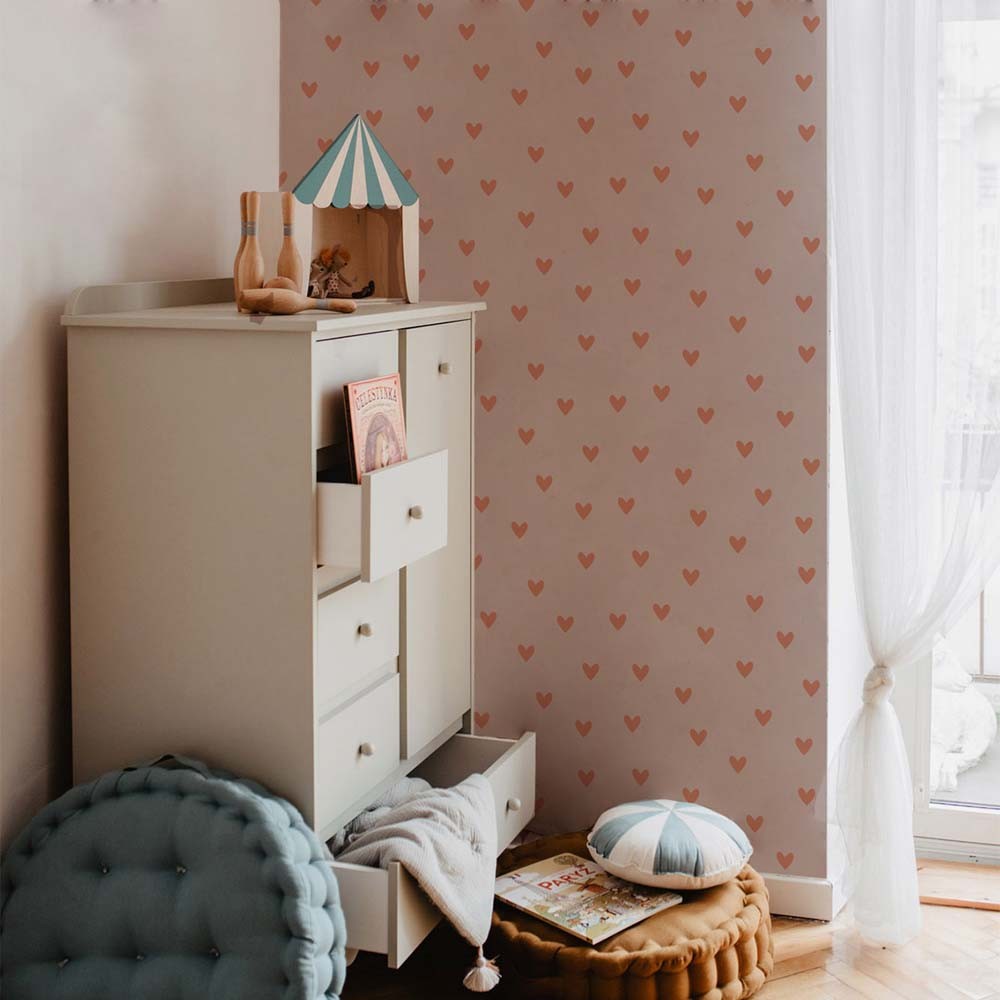 Simple Hearts Wallpaper - Pink And Red Brick
