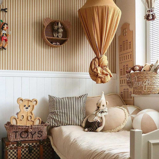 Simple Vintage Stripes Wallpaper - Beige And Brown