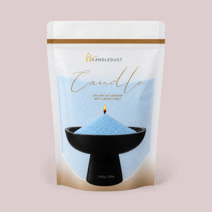 Candledust Sky Blue unscented pearled candle sand in a 1kg resealable refill pouch