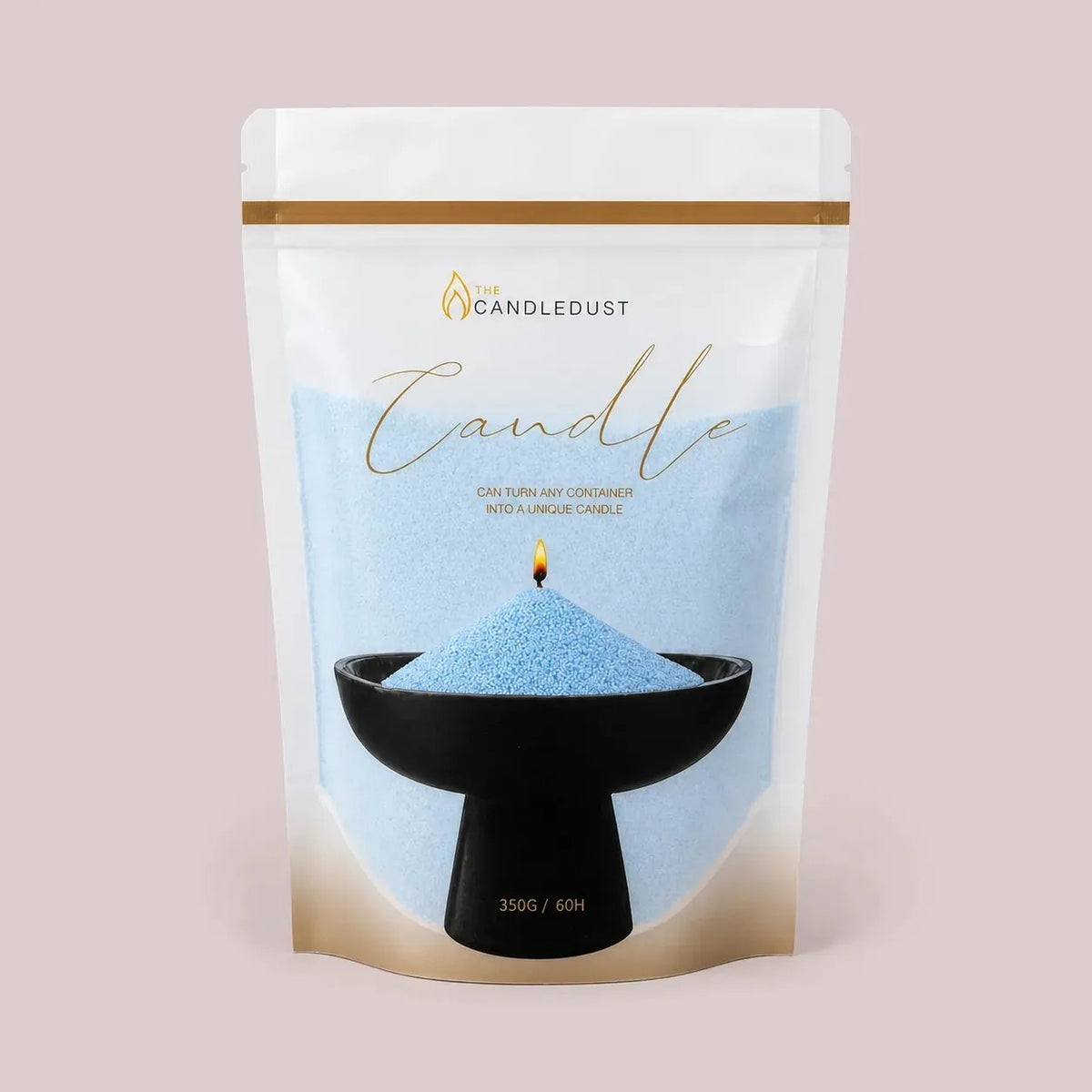 Candledust Sky Blue unscented pearled candle sand in a 350g resealable refill pouch