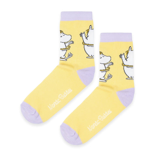 Official Moomin Snorkmaiden yellow women's socks pair main view