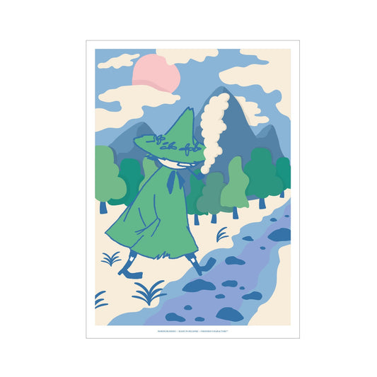 Official Moomin Snufkin 30x40 cm wall poster full artwork view