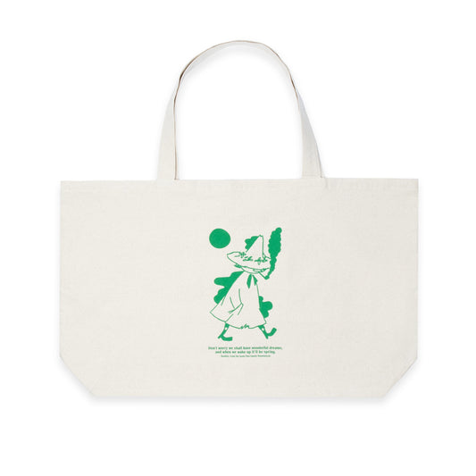Official Moomin Snufkin XXL oversized canvas tote bag main view