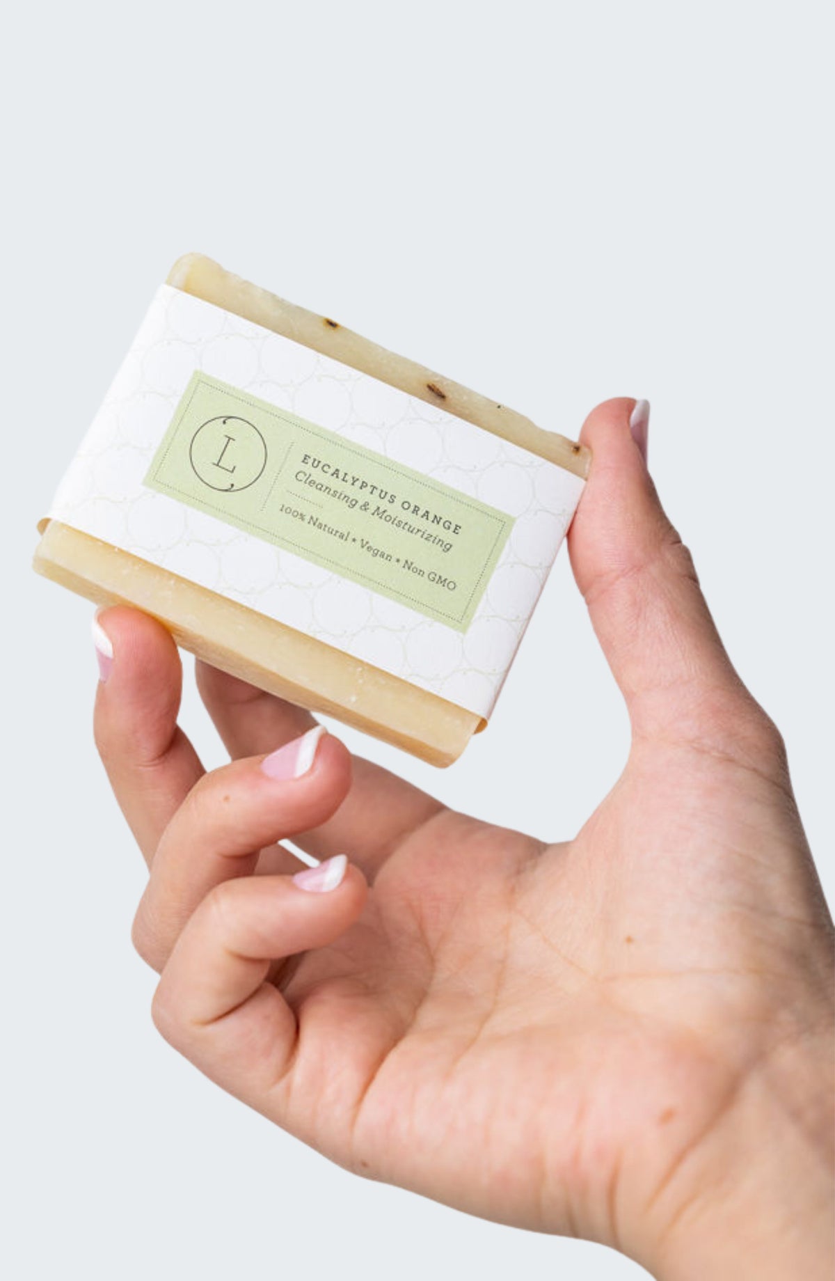 Close up of Eucalyptus Handmade Soap Bars - Natural vegan cold process soap 2-pack | Lizush