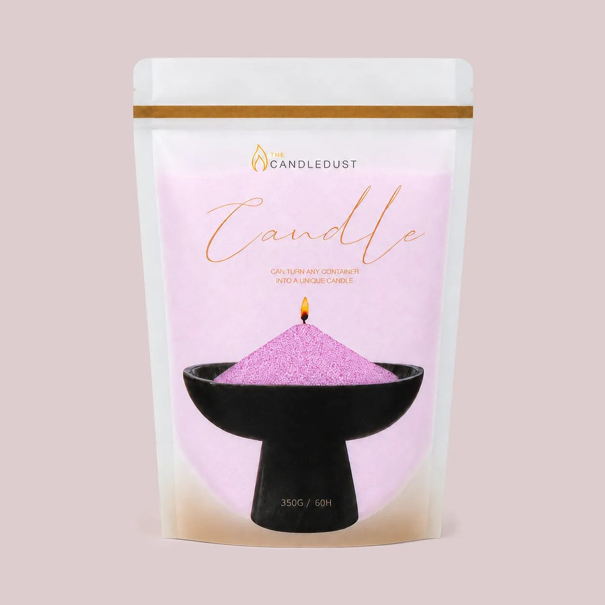 Candledust Lilac unscented pearled candle sand in an eco-friendly 350g resealable refill pouch