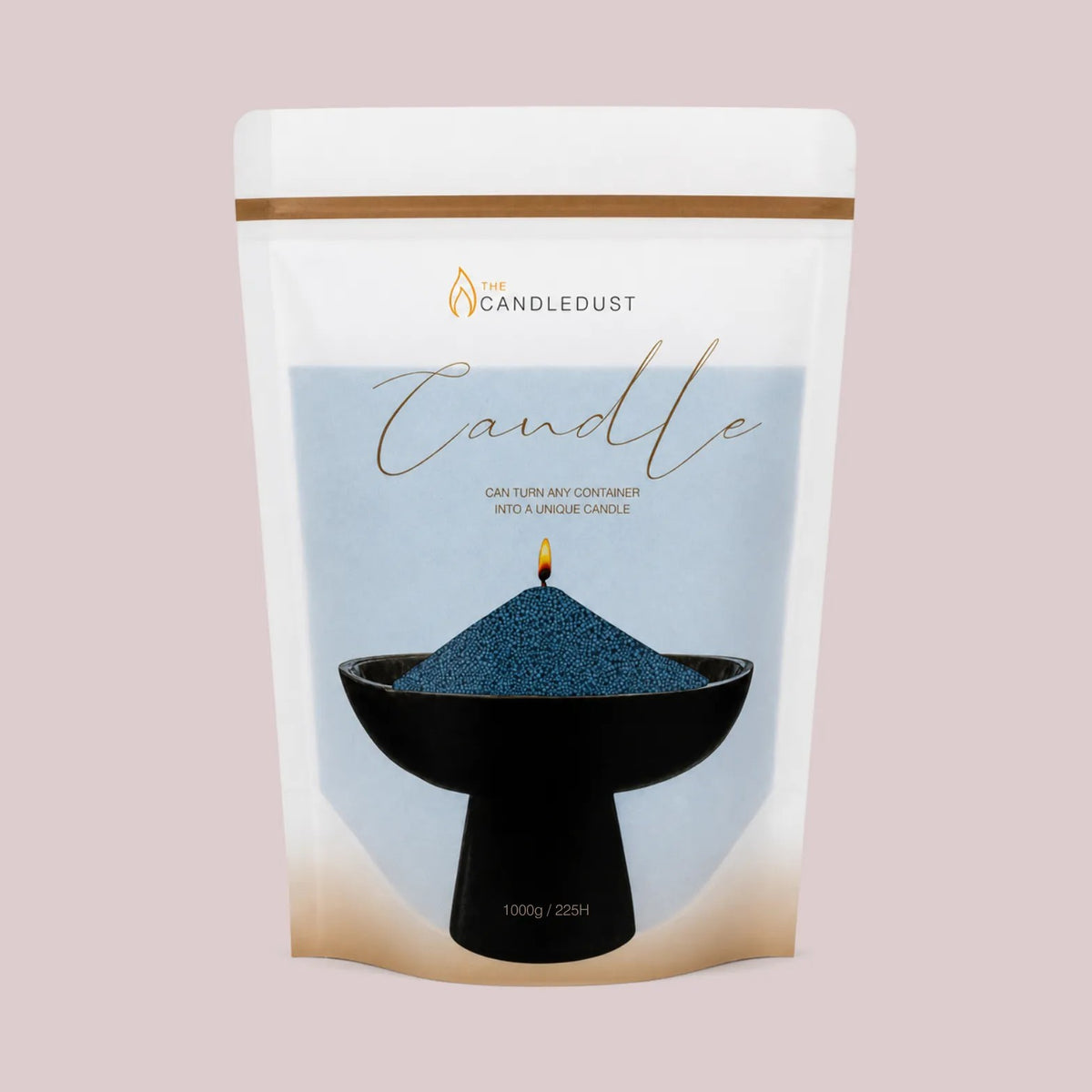 Candledust Space Grey unscented pearled candle sand in a 1kg resealable refill pouch